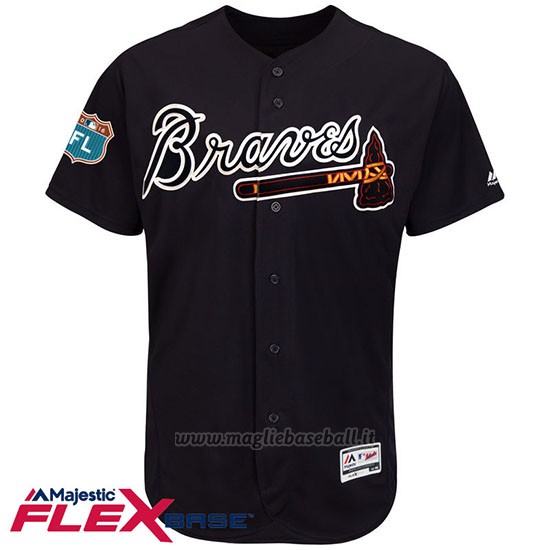 Maglia Baseball Uomo Atlanta Braves Blank Blu Flex Base Autentico Collezione Allenamento Primaverile